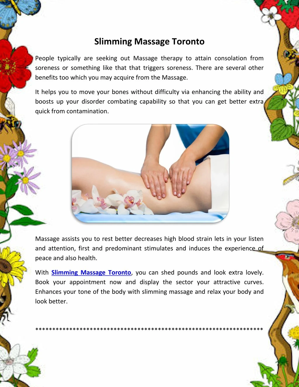 slimming massage toronto