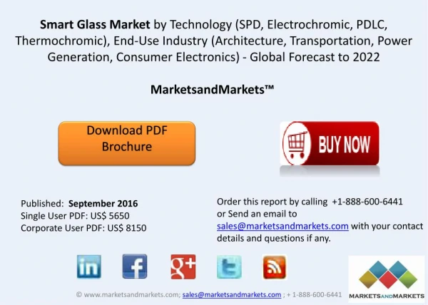 Smart Glass Market worth 8.13 Billion USD by 2022