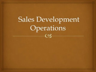 Sales Development Operations - slide 1