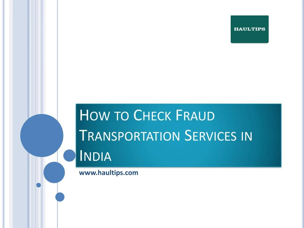 how to check fraud transportation services in india
