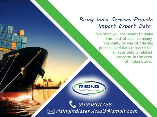 Import Export Data India Rising India Services