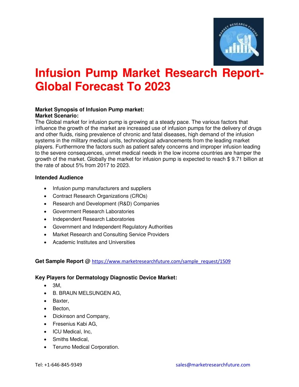 infusion pump market research report global