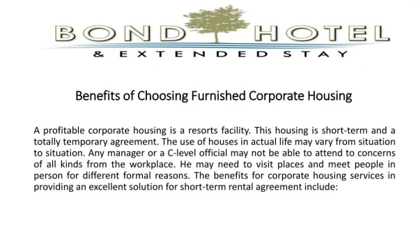 Benefits of Choosing Furnished Corporate Housing