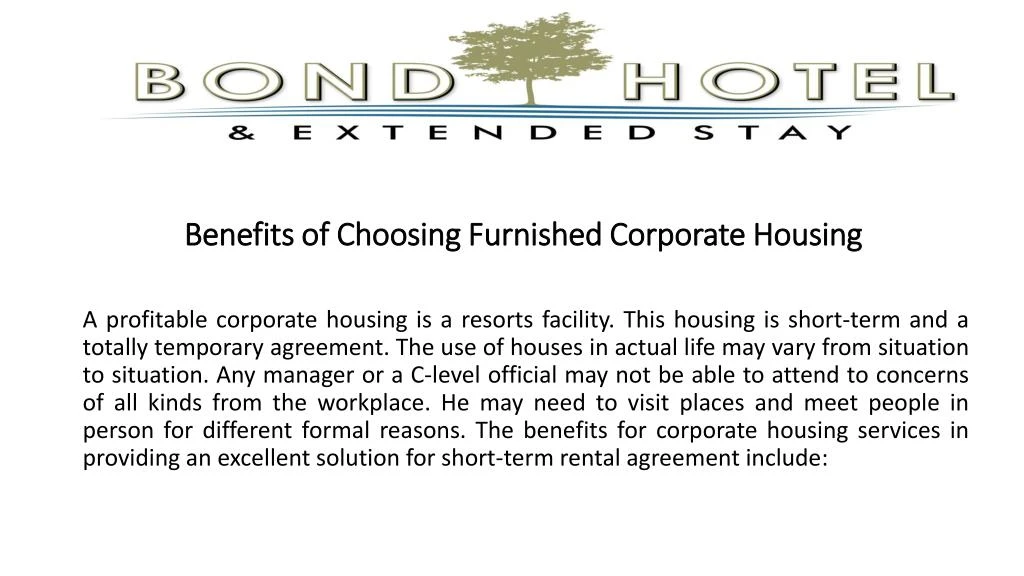 benefits of choosing furnished corporate housing