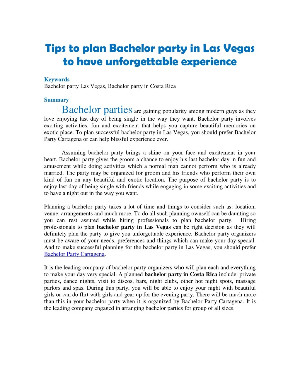 tips to plan bachelor party in las vegas to have