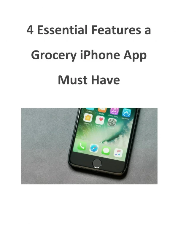 4 Essential Features a Grocery iPhone App Must Have