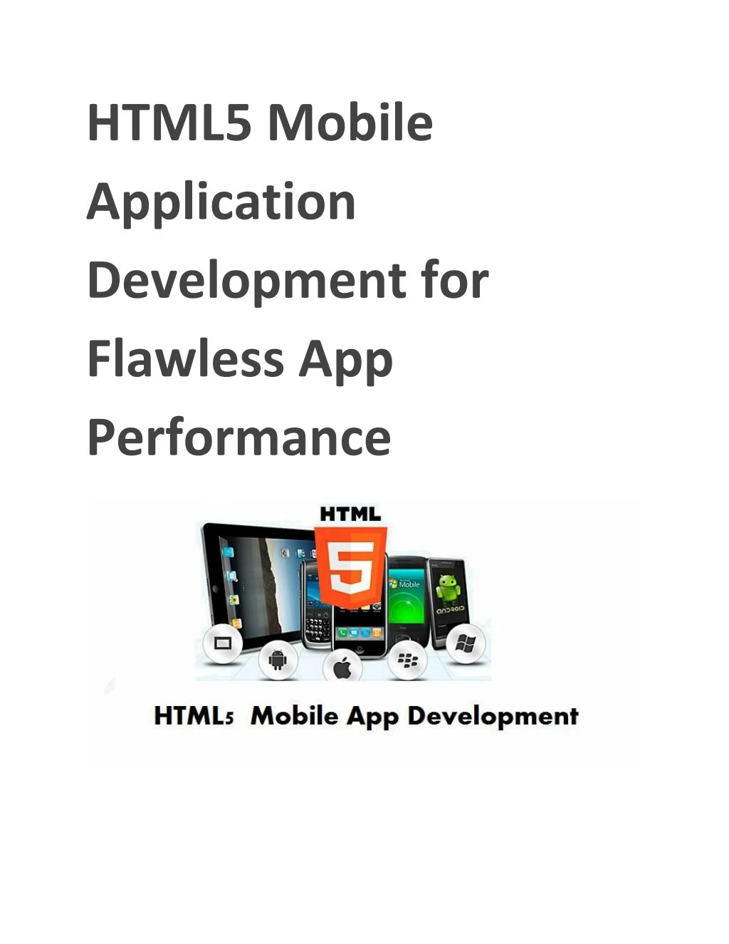 html5 mobile application development for flawless