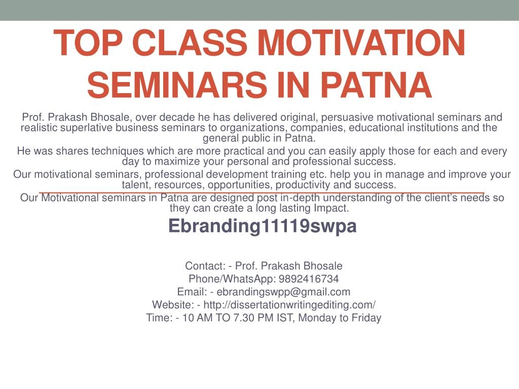 top class motivation seminars in patna