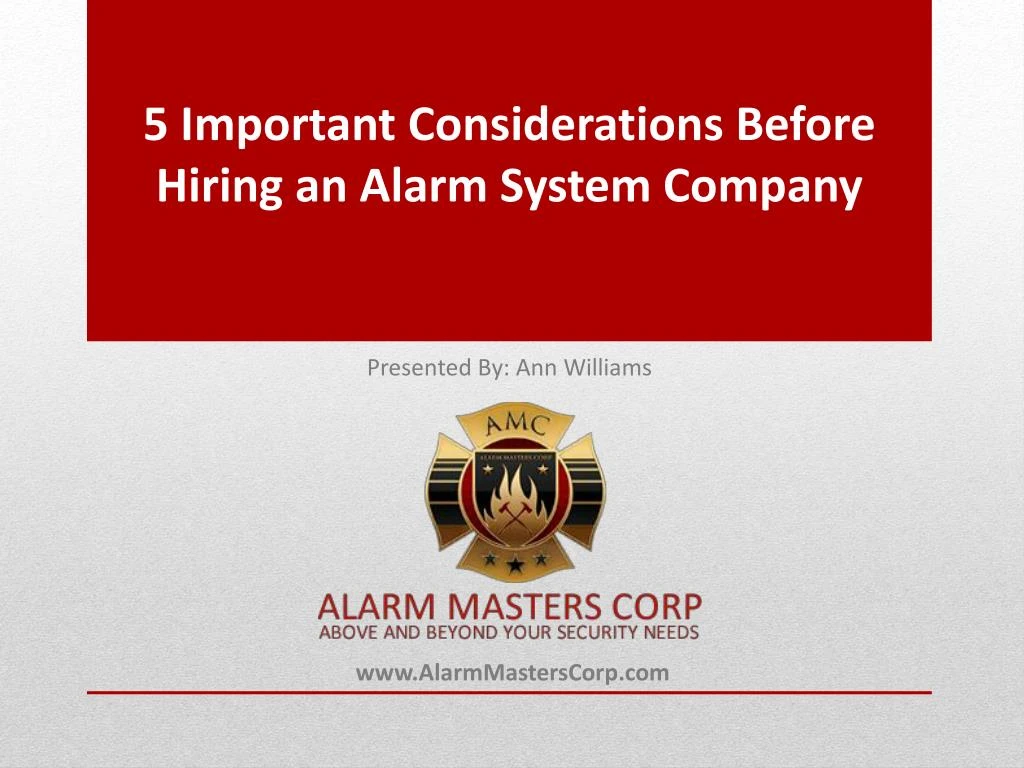 5 important considerations before hiring an alarm system company