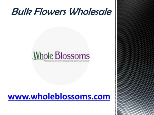 Bulk Flowers Wholesale - www.wholeblossoms.com