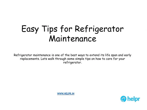 Easy tips for refrigerator maintenance  
