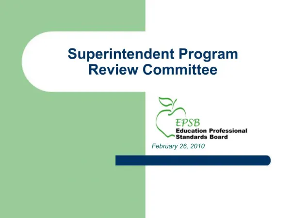 Superintendent Program Review Committee