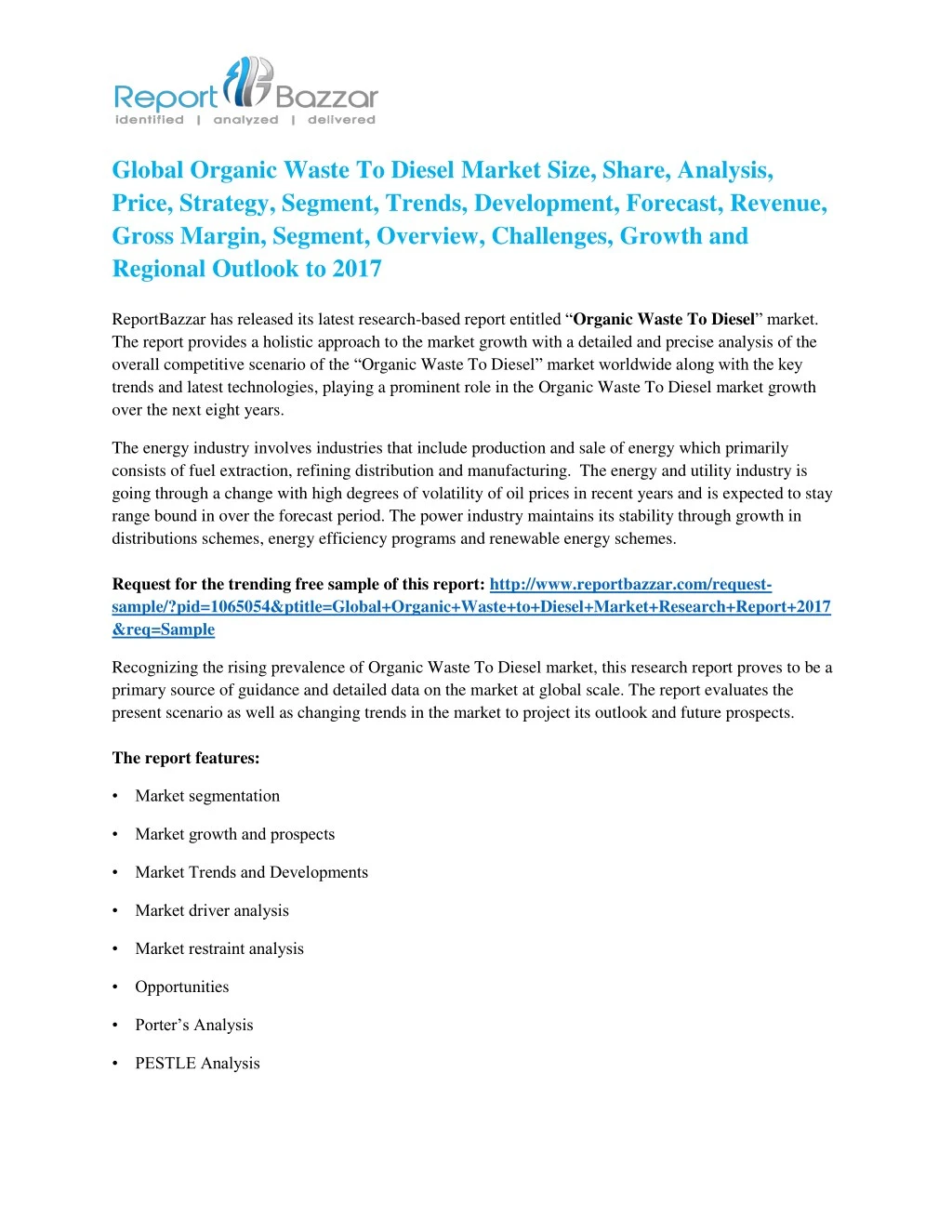 global organic waste to diesel market size share