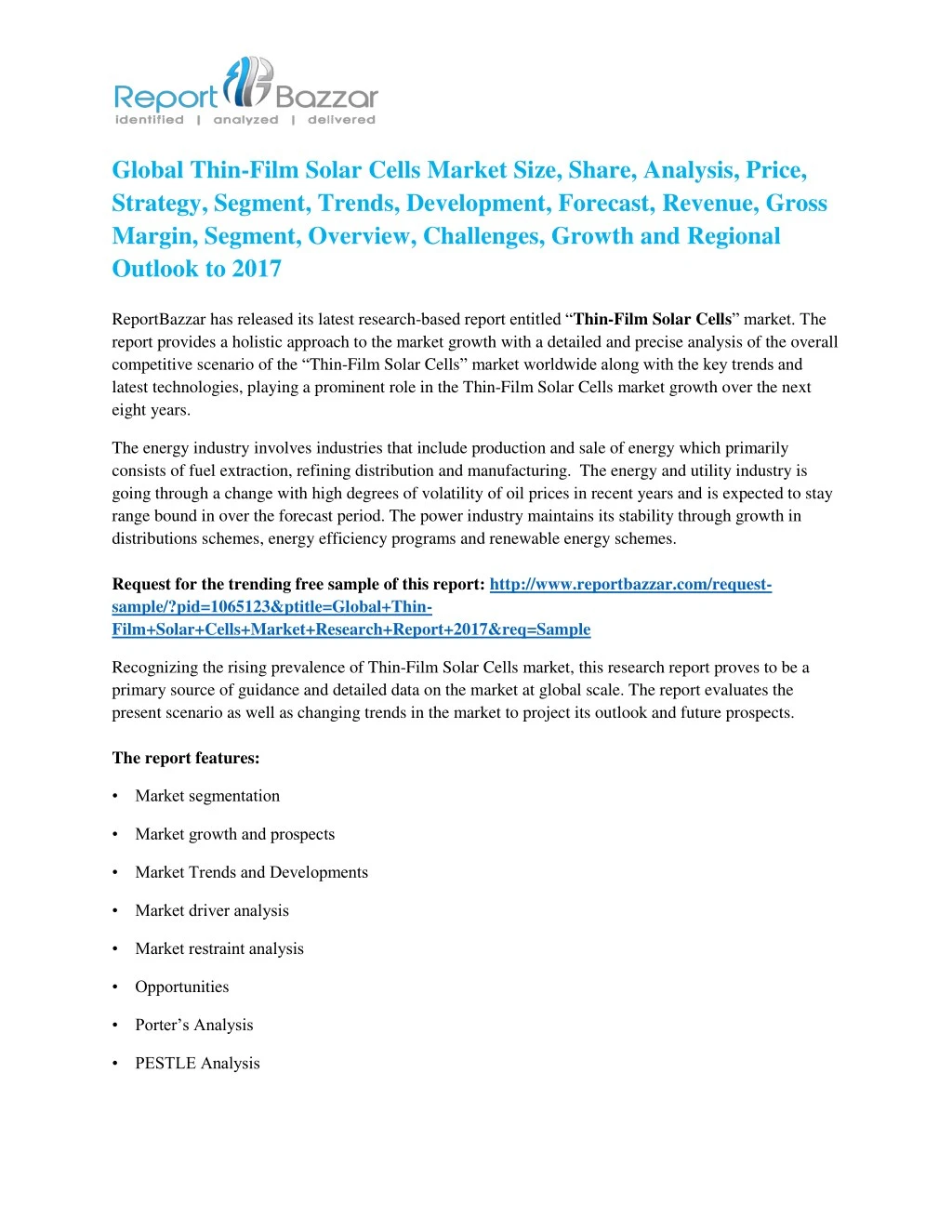 global thin film solar cells market size share