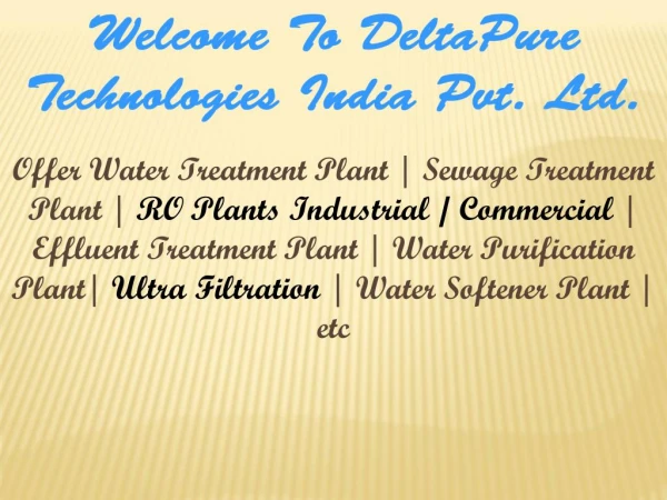 Sewage Treatment Plants