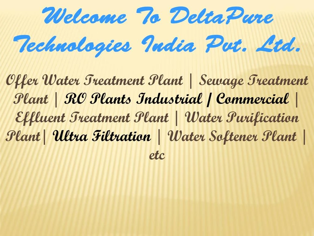 welcome to deltapure technologies india pvt ltd
