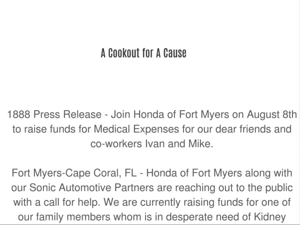 A Cookout for A Cause