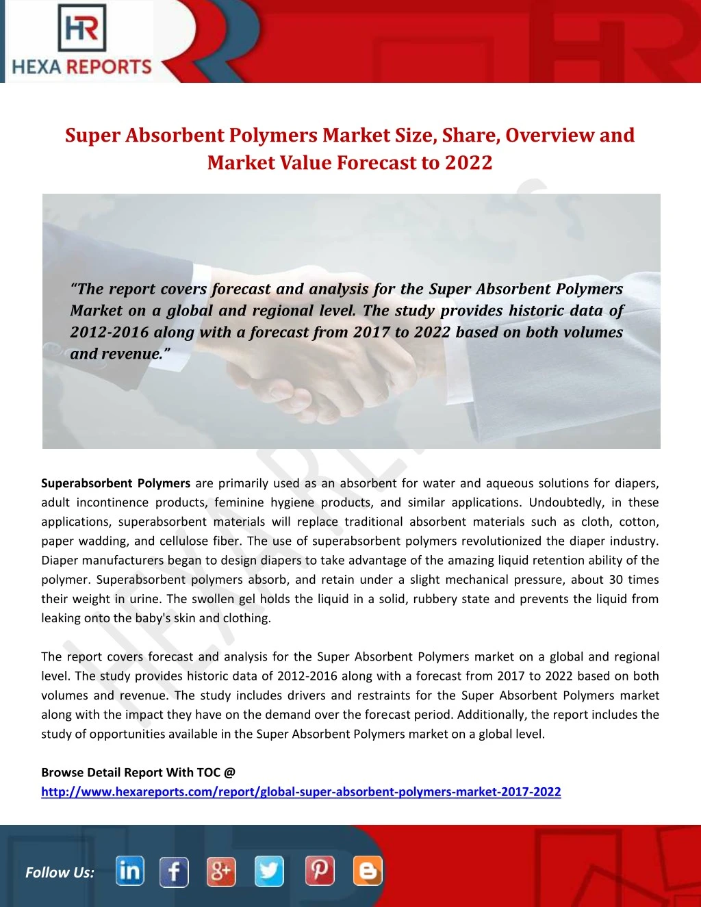 super absorbent polymers market size share