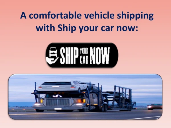 Fast, reliable and international vehicle shipping: