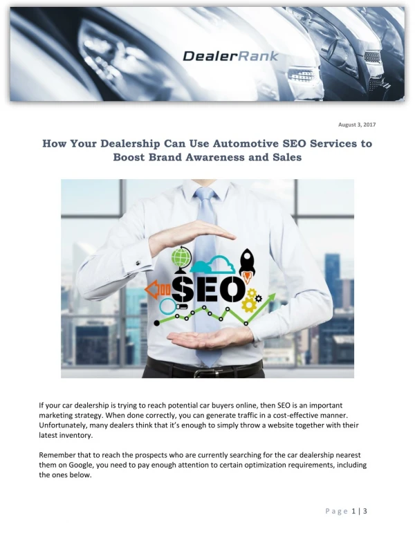How Your Dealership Can Use Automotive SEO Services to Boost Brand Awareness and Sales