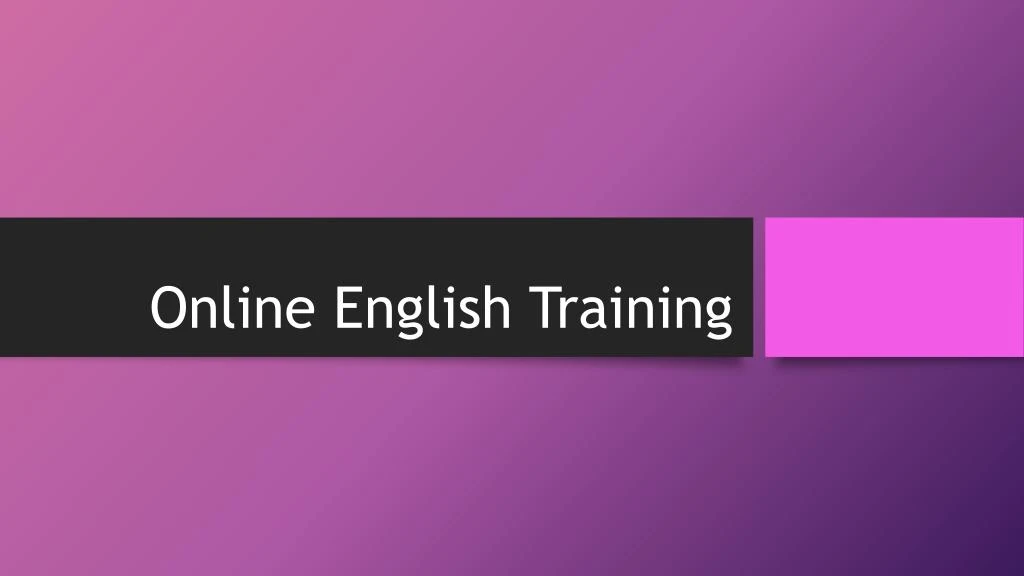 online english training