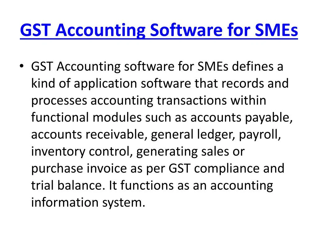 gst accounting software for smes