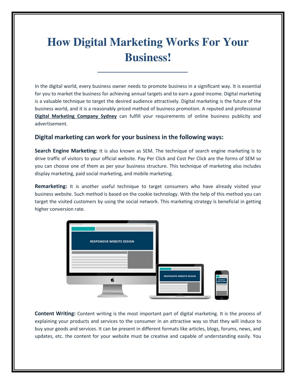 how digital marketing works for your business