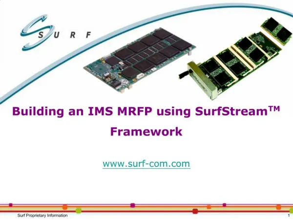 Building an IMS MRFP using SurfStreamTM Framework