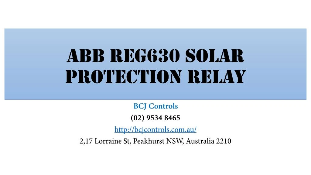 abb reg630 solar protection relay