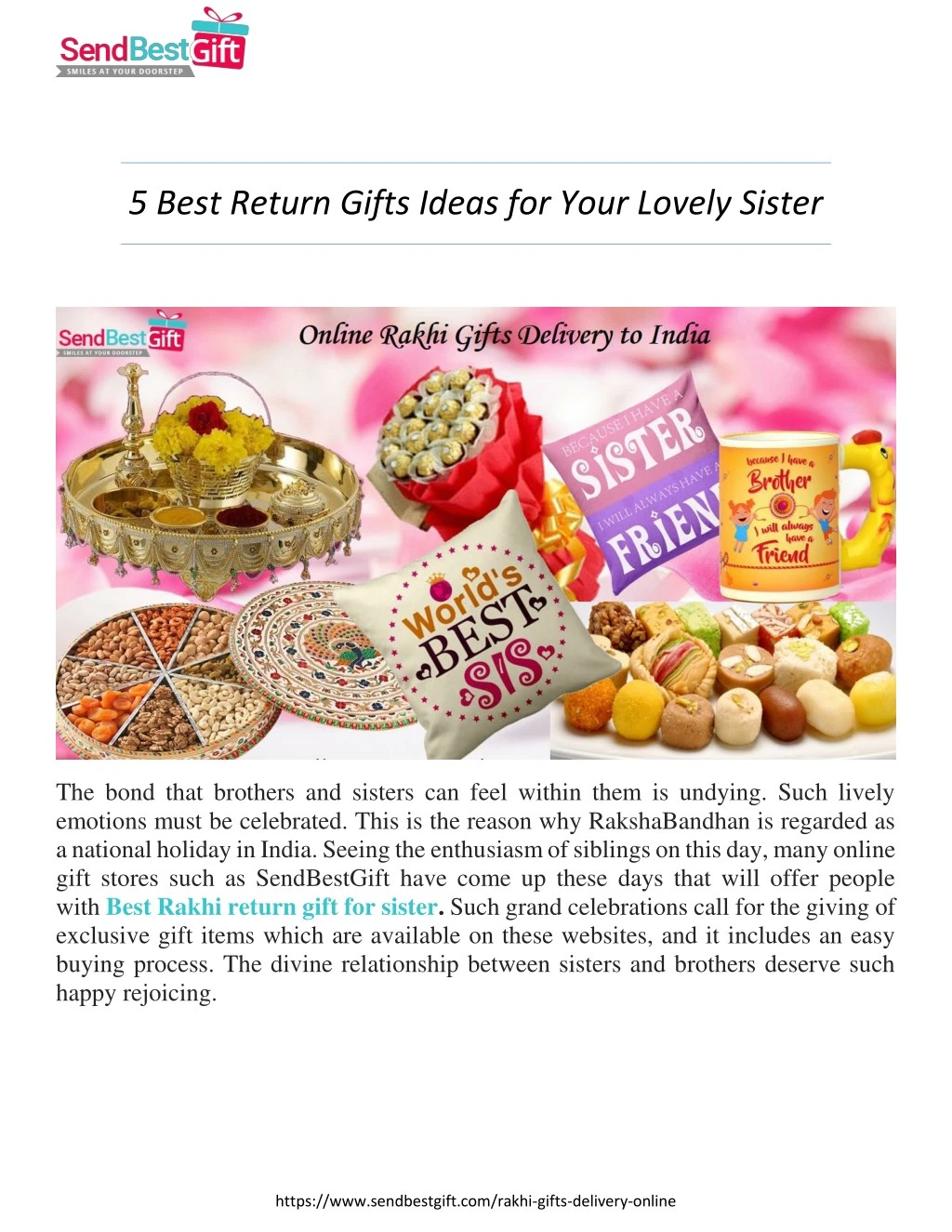 5 best return gifts ideas for your lovely sister