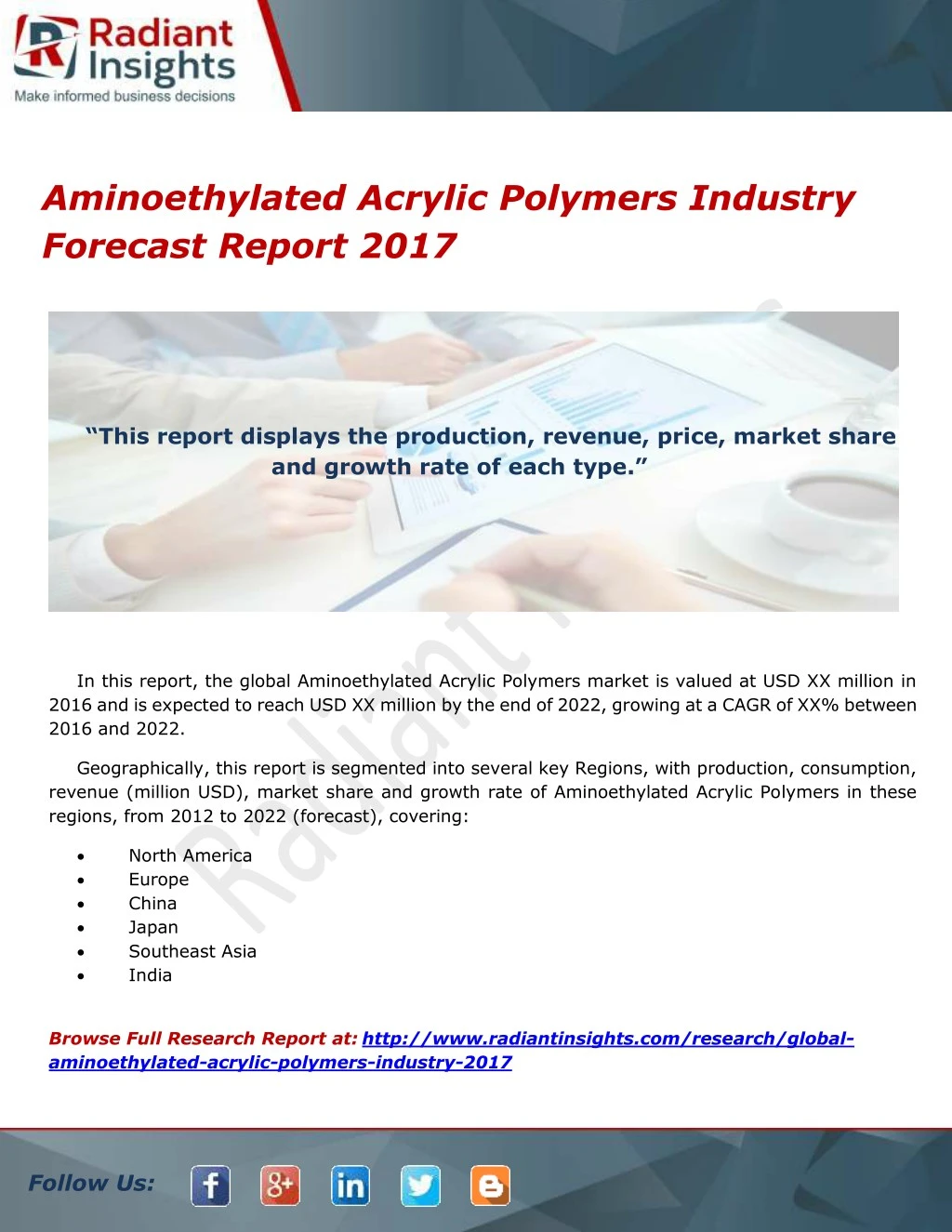 aminoethylated acrylic polymers industry forecast