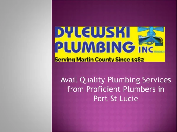 Avail Quality Plumbing Services from Proficient Plumbers in Port St Lucie