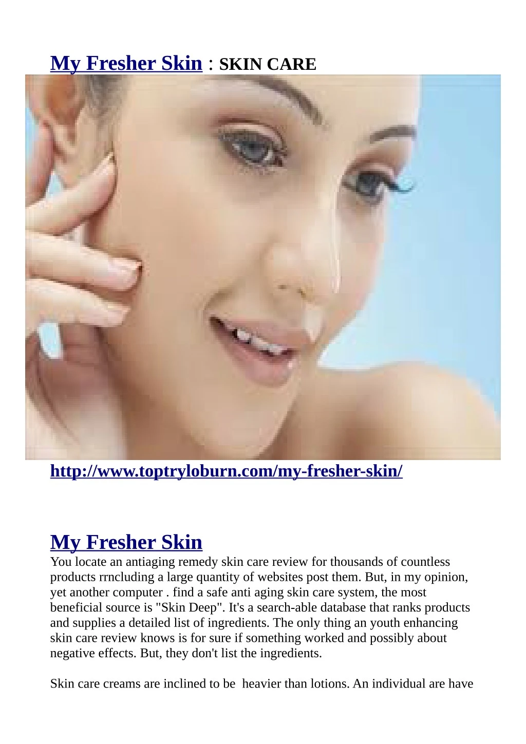 my fresher skin skin care