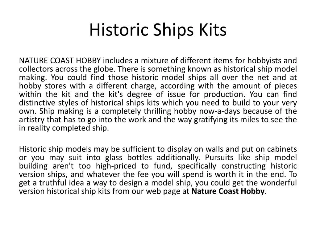 historic ships kits
