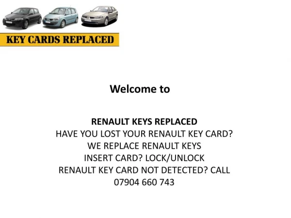 New renault key cards programmed