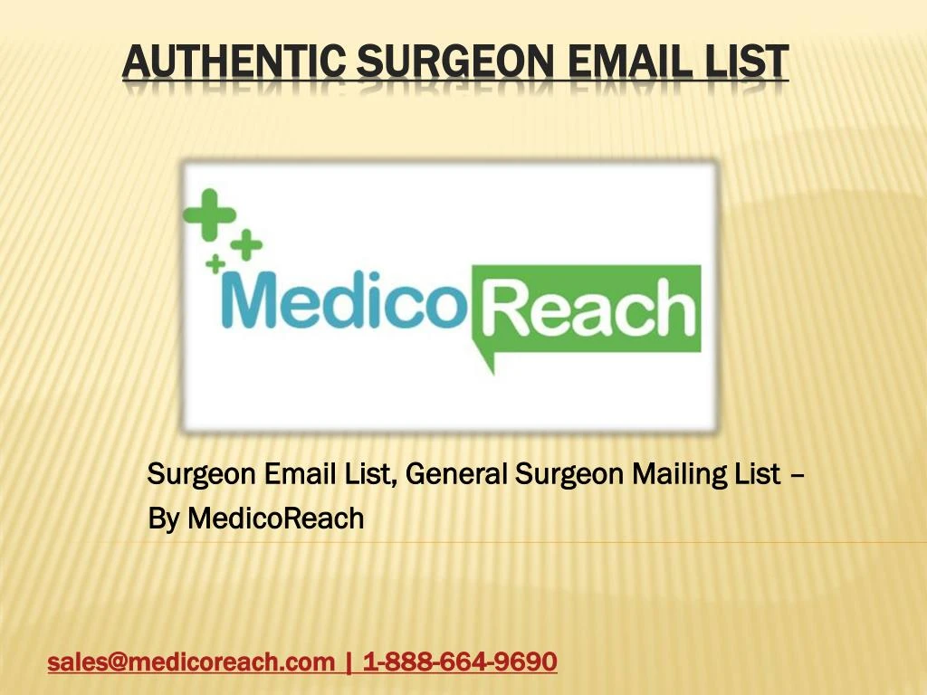surgeon email list general surgeon mailing list by medicoreach