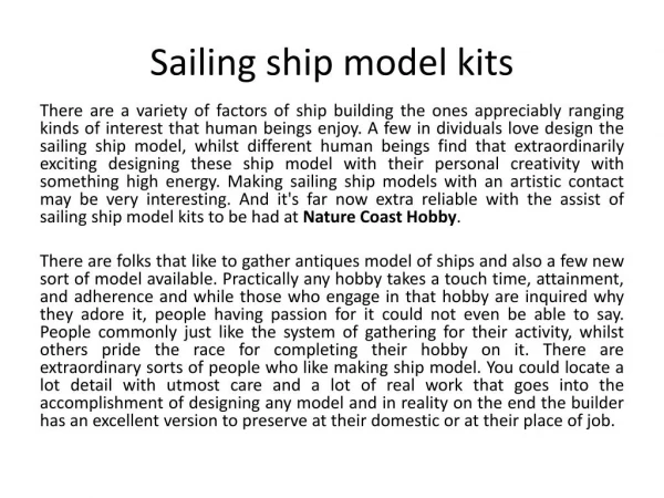 Sailing ship model kits
