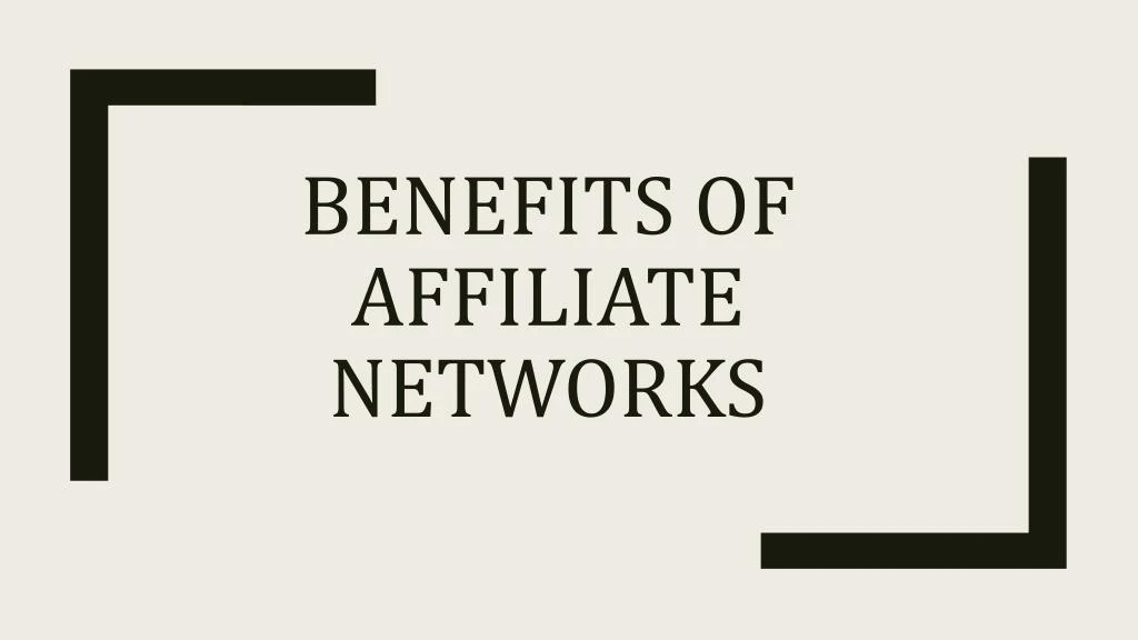 benefits of affiliate networks