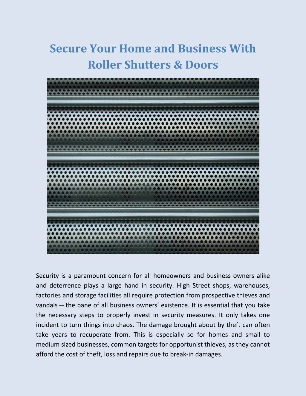 secure your home and business with roller