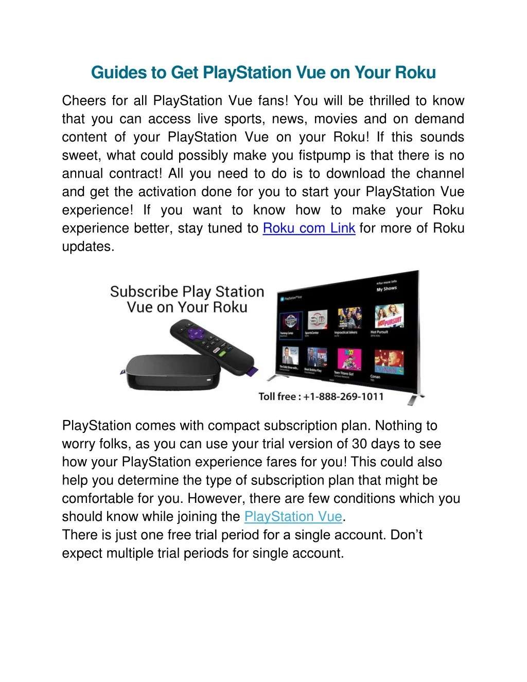 guides to get playstation vue on your roku