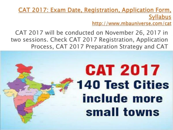 CAT 2017 - Exam Dates, Registration, Application Form, Syllabus