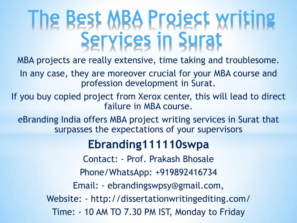 the best mba project writing services in surat