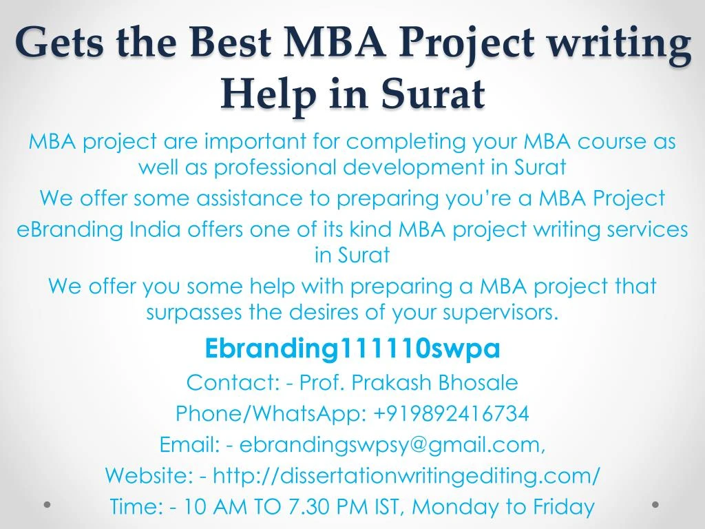 gets the best mba project writing help in surat