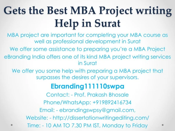gets the best mba project writing help in surat
