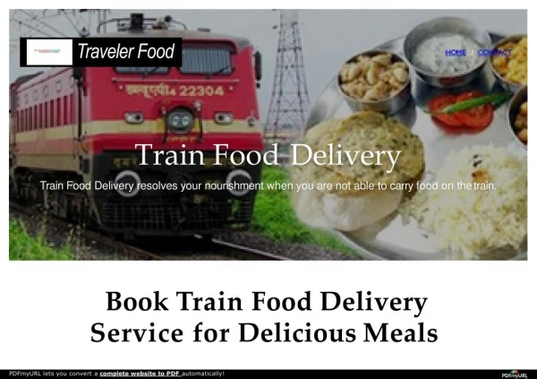 Book Train Food Delivery Service for Delicious Meals