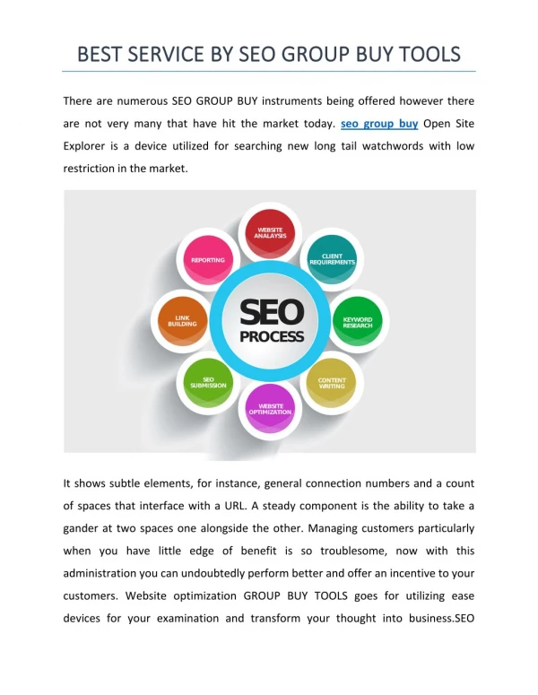 BEST SERVICE BY SEO GROUP BUY TOOLS