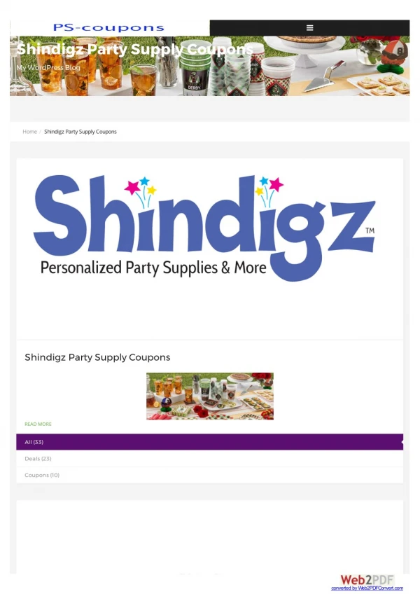 Party supplies coupons