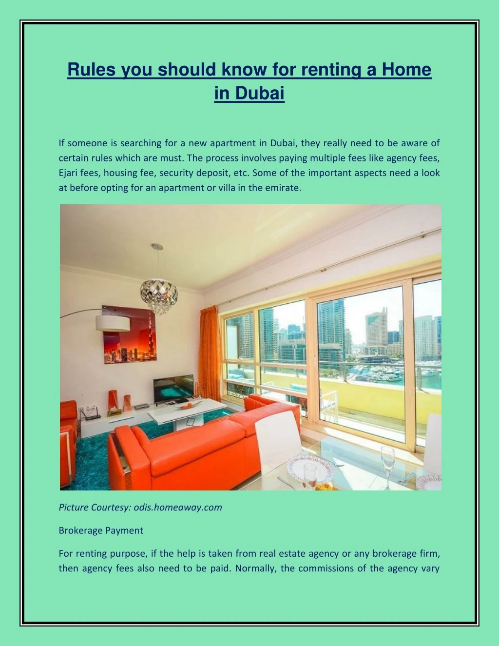 rules you should know for renting a home in dubai