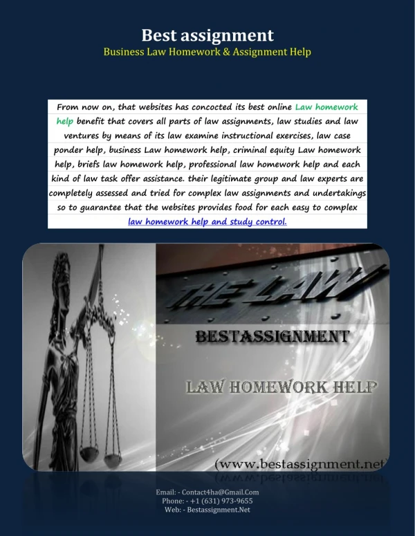Law Assignment Help | Law Homework Help | Law Assignment Solutions | Business Law Homework Help