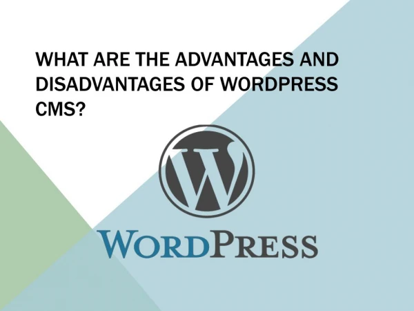 What are the advantages and disadvantages of wordpress